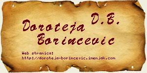 Doroteja Borinčević vizit kartica